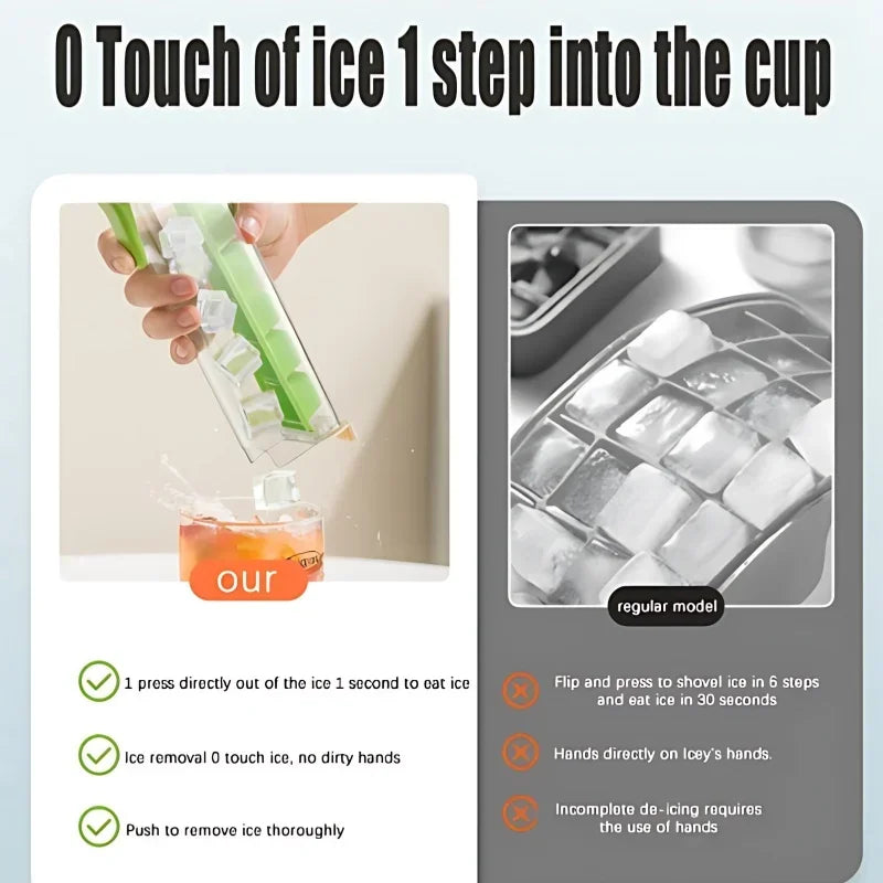 1/3/5PCS One-handed Pressing Ice Lattice Easy To Release Frozen 6 Compartments Home Creative Ice Mould Homemade Small Ice Moulds