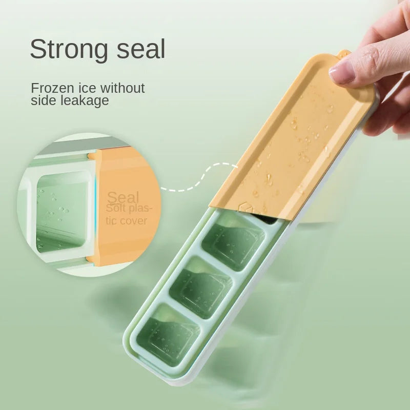 Zackoo 6Grids Ice Cube Tray Household Refrigerator Food grade Silicone Ice Making Sealed Space Saving Frozen Ice Block Mold